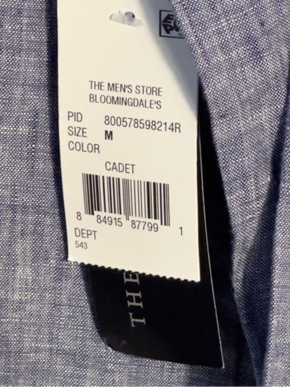 Bloomingdale's Linen Dyed Solid Regular Fit Button Down Medium - Picture 5 of 9